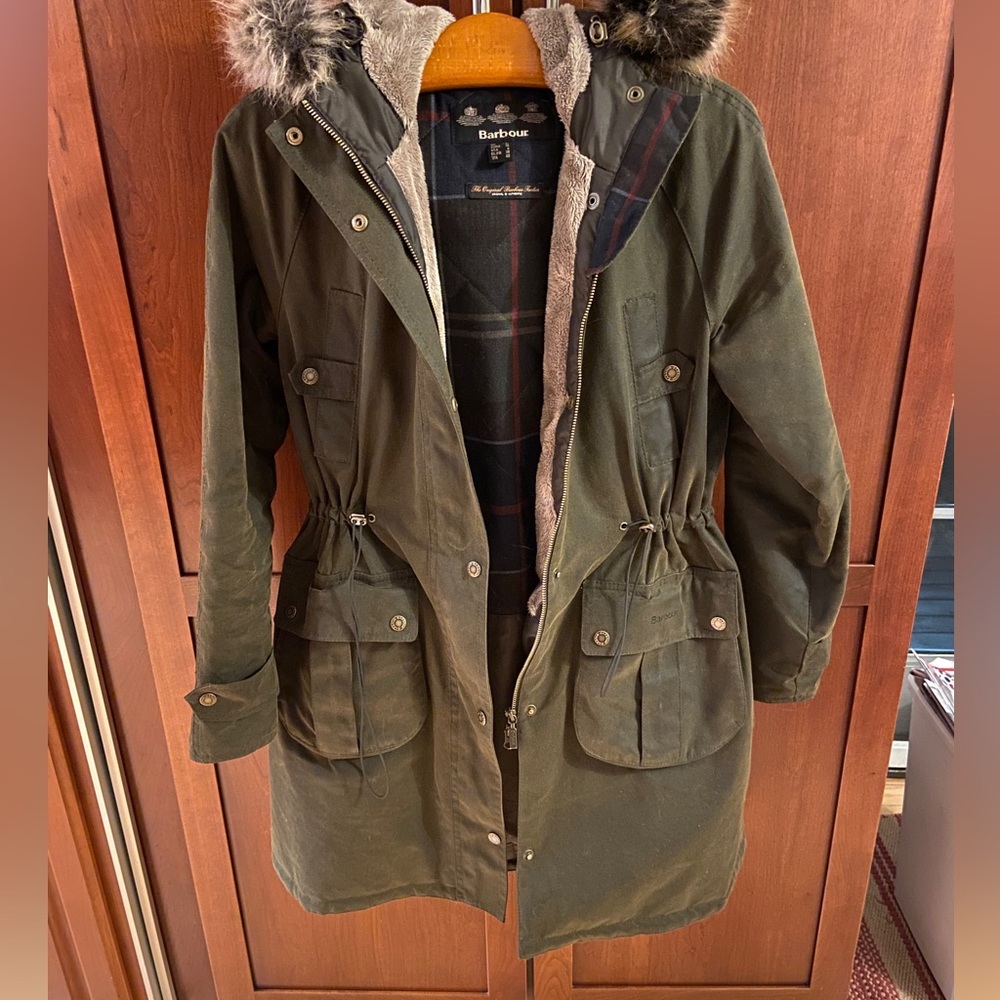 Barbour Tartan Waxed Parka